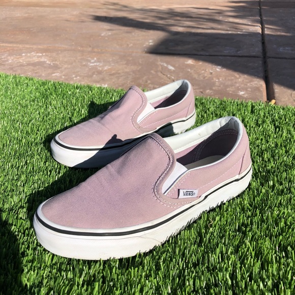 light purple vans slip ons